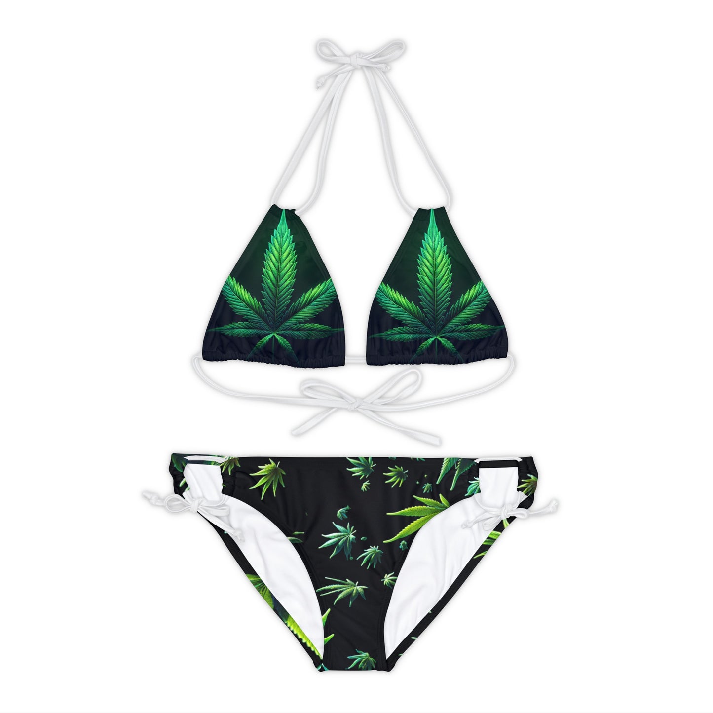 Leaf Rain Strappy Bikini Set